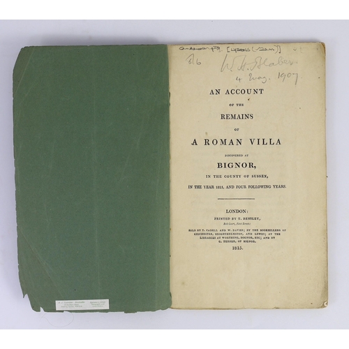 86 - ° ° ARUNDEL: (Lysons, Samuel) - An Account of the Remains of a Roman Villa discovered at Bignor ... ... 