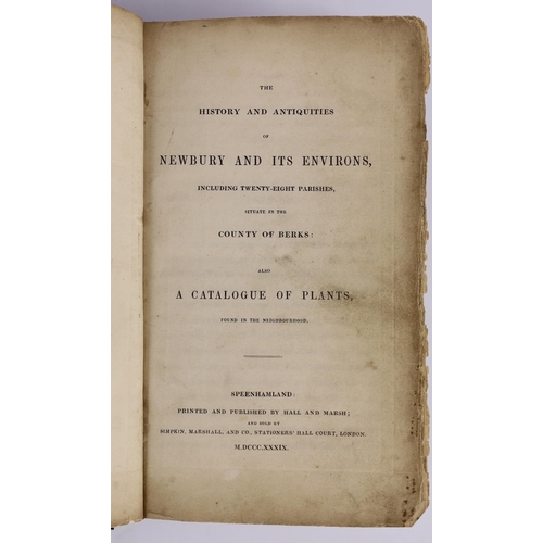 92 - ° ° BERKSHIRE: The History and Antiquities of Newbury and its Environs ... folded map, 14 plates and... 