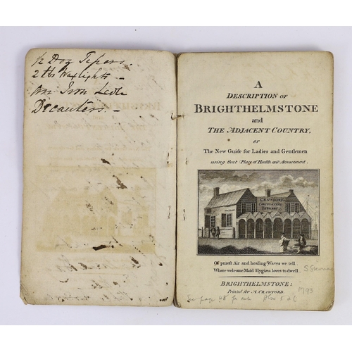 96 - ° ° BRIGHTON:  A Description of Brighthelmstone, and the Adjacent Country ... pictorial engraved tit... 