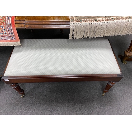 134 - A Regency rectangular mahogany dressing stool, length 96cm, depth 46cm, height 46cm