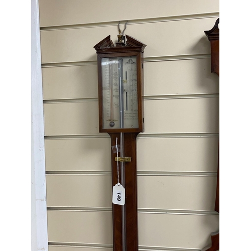 149 - A George III mahogany stick barometer, marked Martin Elly, London, height 92cm