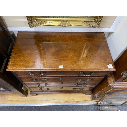 151 - A George III mahogany chest of drawers, width 86cm, depth 48cm, height 83cm