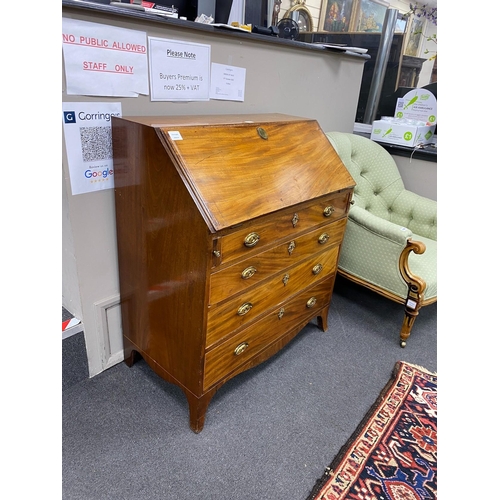 164 - A George III mahogany bureau, width 91cm, depth 50cm, height 106cm Ivory submission reference: 413W8... 