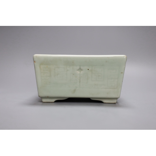 254 - A Chinese celadon glazed planter, early 20th century,24 cms wide x 14 deep,