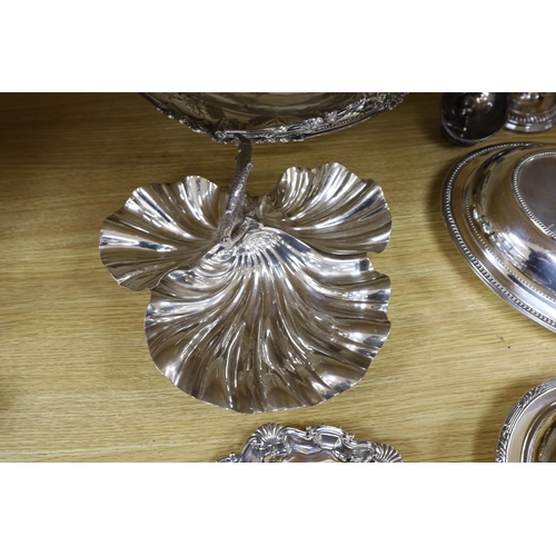 273 - A group of plated wares, basket 36 cms wide,