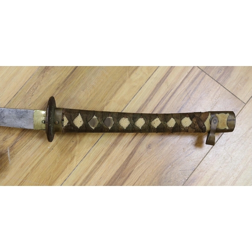 292 - A Japanese katana, possibly a theatrical prop101 cms long,