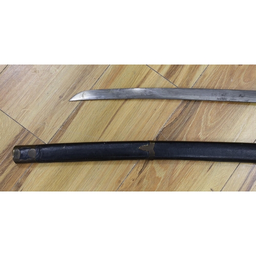 292 - A Japanese katana, possibly a theatrical prop101 cms long,