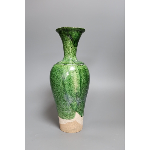 314 - A Chinese Tang style green glazed vase, 33cm tall