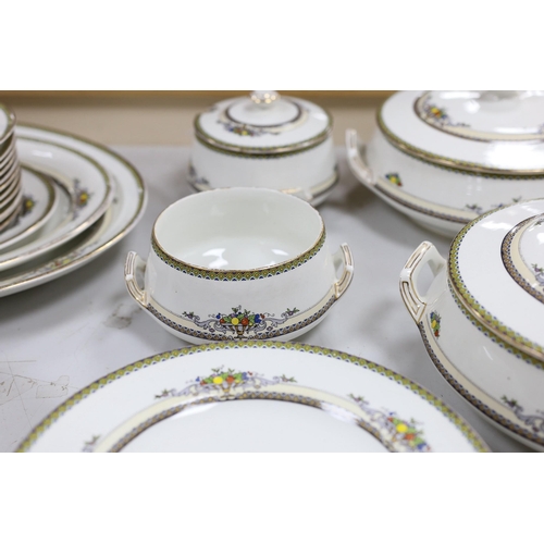 315 - A George Jones crescent china Alhambra pattern dinner service