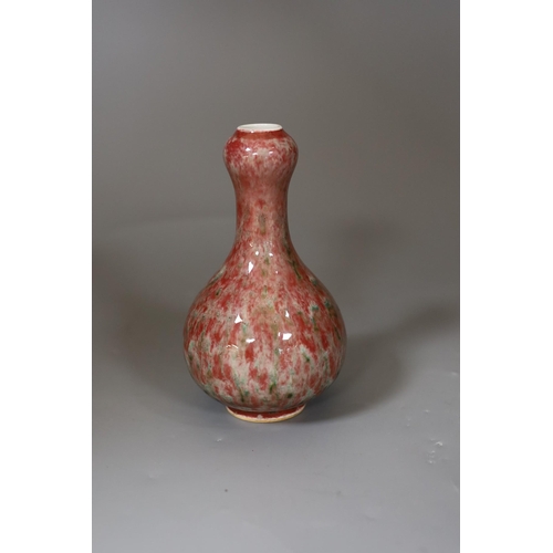 317 - A Chinese flambé garlic neck vase,16 cms high,