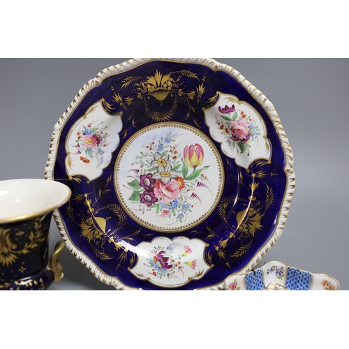 323 - A Coalport plate and three other pieces,Plate 26 cms diameter,