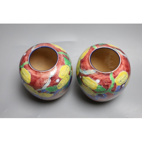 342 - A pair of Royal Doulton floral vases by Frank Brangwyn D5162 c.1931