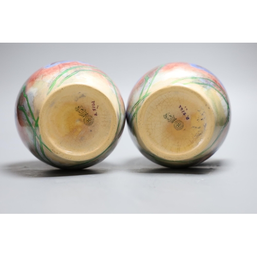 342 - A pair of Royal Doulton floral vases by Frank Brangwyn D5162 c.1931