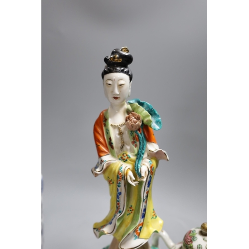 350 - A group of mixed Asian ceramics,figurine 30 cms high,