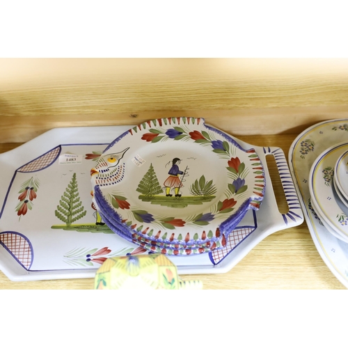 368 - A collection of French Quimper tablewares,