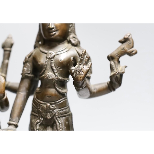 380 - An Indian bronze group Shiva and Pavarti, early 20th century, 33cms high,