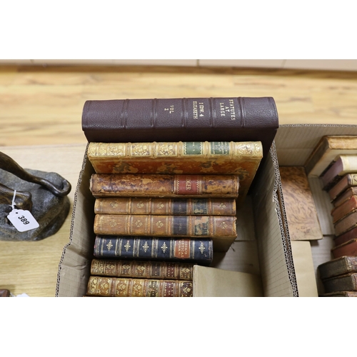 388 - A selection of 18th and 19th century leather bound books