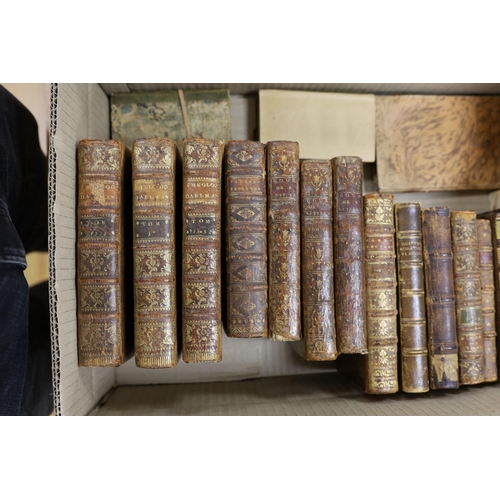 388 - A selection of 18th and 19th century leather bound books