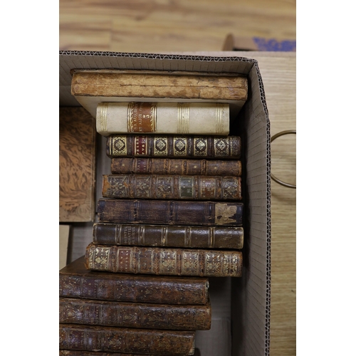 388 - A selection of 18th and 19th century leather bound books