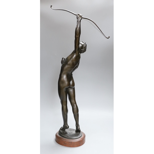 402 - Josef Uphues (1850-1911) a large bronze figure of Hercules shooting stymphalian bird, Gladenbeck, Be... 