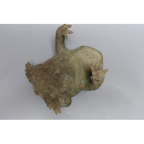 433 - A Japanese bronze model of a toad, 25cms long,