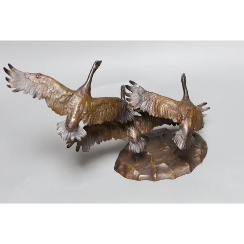 439 - Jonathan Bronson, bronze, Autumn Flight, 35cms wide,