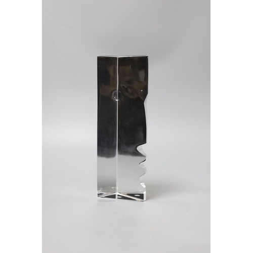 449 - A signed Baccarat crystal prismatic cut bookend, designed by R Rigot, mid 20th century, 26cms high,... 