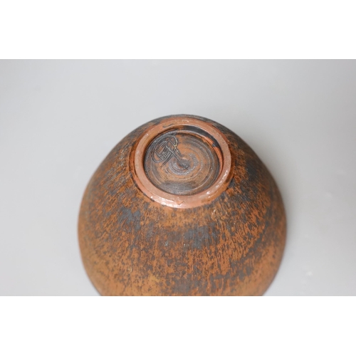 450 - A Studio pottery flared conical vase, incised mark