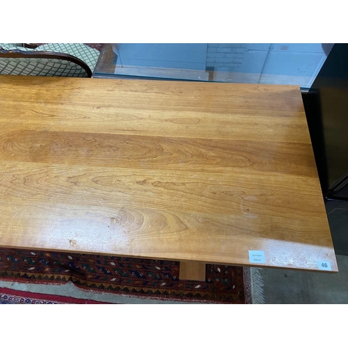 46 - A bespoke rectangular cherrywood refectory table width 183cm, depth 66cm, height 74cm.