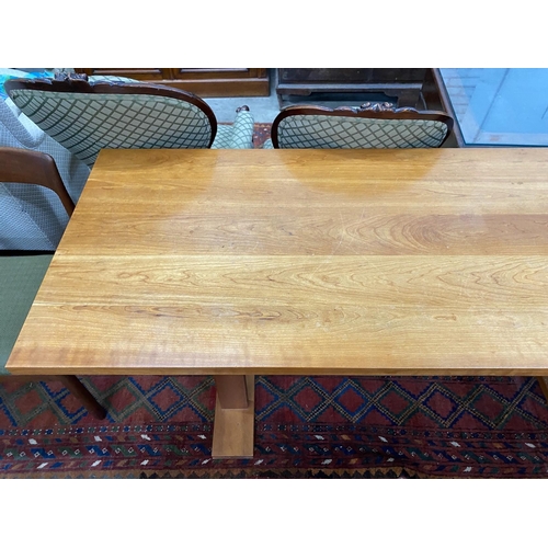 46 - A bespoke rectangular cherrywood refectory table width 183cm, depth 66cm, height 74cm.