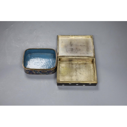 486 - A Japanese silver wire cloisonné enamel box and cover, Meiji period and an early 20th century Japane... 