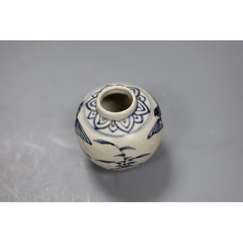 509 - An Annamese blue and white jarlet, Hoi An Cargo,6cms high,