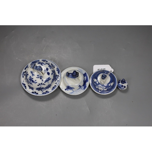 565 - Four Chinese blue and white covers, 19th century