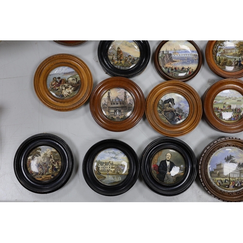 569 - A collection of 19th century Prattware pot lids (23)