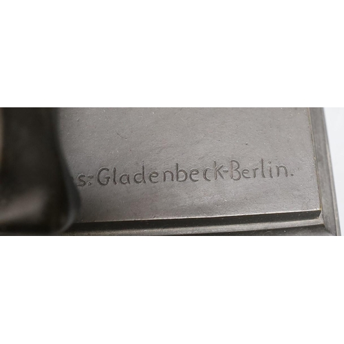 571 - After the antique, a large bronze figure of a gladiator, foundry mark of Gladenbeck, Berlin, 49cm ta... 