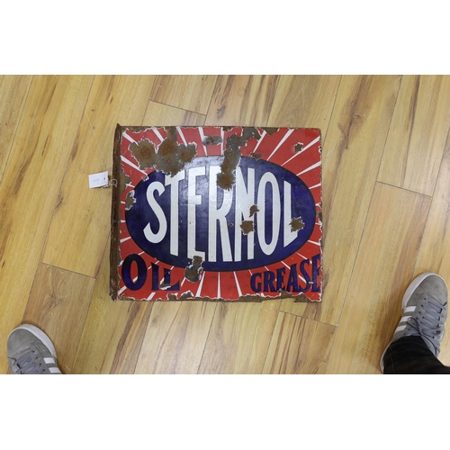 573 - A Sternol oil and grease enamel advertising sign, 45 x 53cm