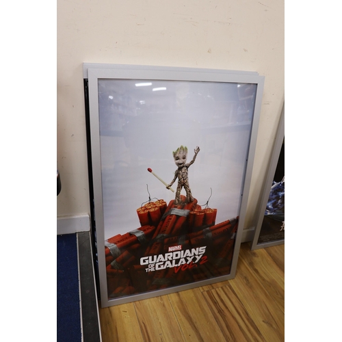 589 - Five framed cinema posters, Captain America Civil War signed by Chris Evans, who played Captain Amer... 