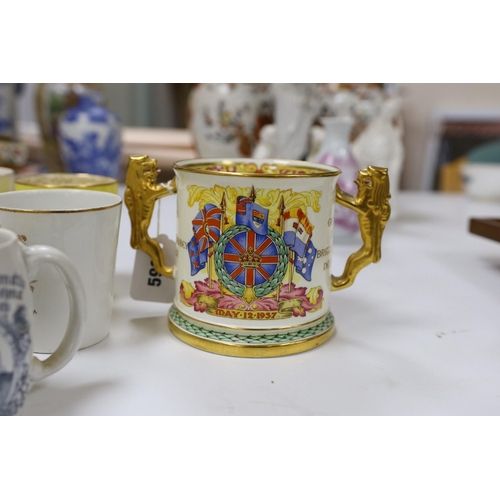 590 - A collection of 19th/20th century commemorative ceramics including a Paragon QEII coronation commemo... 