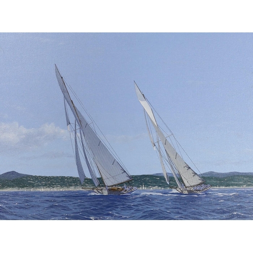 608 - Ron Charles Mitchell (1960-), oil on canvas, 'Marquita & Tuiga racing, Regatta Royales, Cannes', sig... 