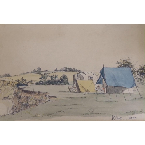 613 - Arthur Henry Graham Hoggarth (1882-1964), watercolour, 'The Lyth Valley', signed, 42 x 57cm, togethe... 