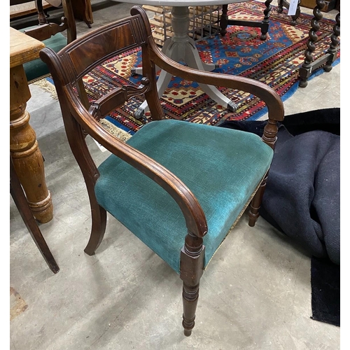 63 - A set of eight Regency mahogany dining chairs, two with arms