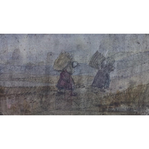 630 - Edith none Somerville (Irish, 1858-1949), watercolour and pencil, 'Bringing home the creels', inscr... 