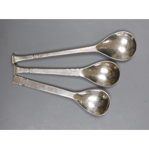 803 - Three assorted modern Art s& Crafts Guild of handcrafts spoons, London, 1968, 1978 & 1980, one with ... 