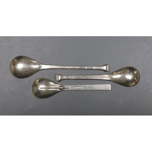 803 - Three assorted modern Art s& Crafts Guild of handcrafts spoons, London, 1968, 1978 & 1980, one with ... 