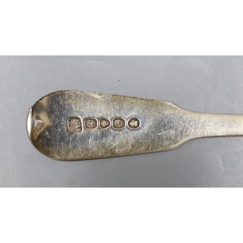 826 - A mixed part canteen of George III and later silver mainly fiddle or fiddle and thread flatware, var... 