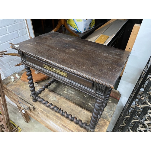 9 - A 19th century Flemish oak side table, width 72cm, depth 45cm, height 57cm