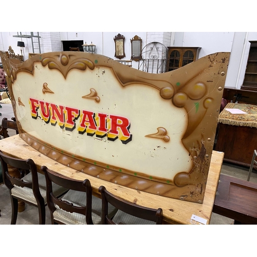 93 - An enamel funfair panel, width 170cm, height 76cm