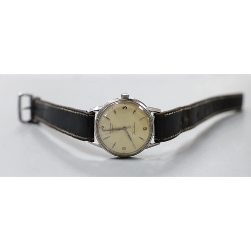 952 - A gentleman's stainless steel Longines Jamboree manual wind wrist watch, on a later leather strap.... 