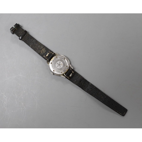 952 - A gentleman's stainless steel Longines Jamboree manual wind wrist watch, on a later leather strap.... 