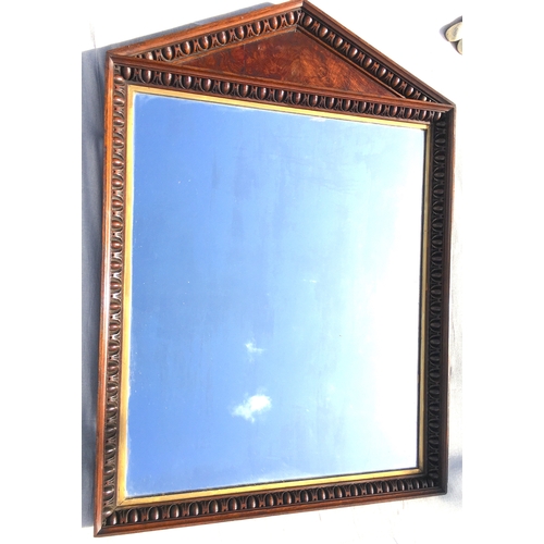 157 - A George IV oak and pollard oak arched overmantel mirror with gilt slip, width 96cm, height 136cm... 